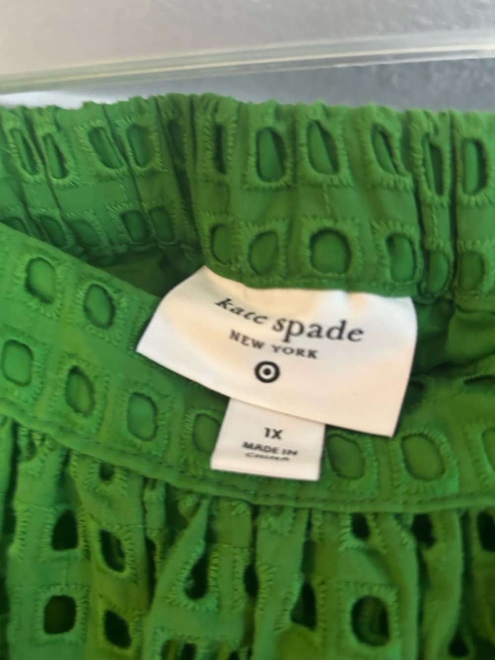 kate spade Bright Green Eyelet A-Line Midi Skirt - Picture 3 of 3